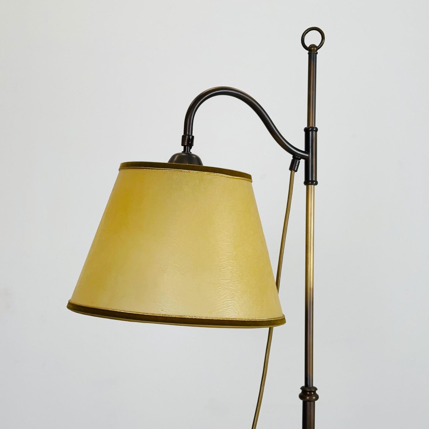 mid century adjustable Brass Column Floor Lamp, Italy 1930s