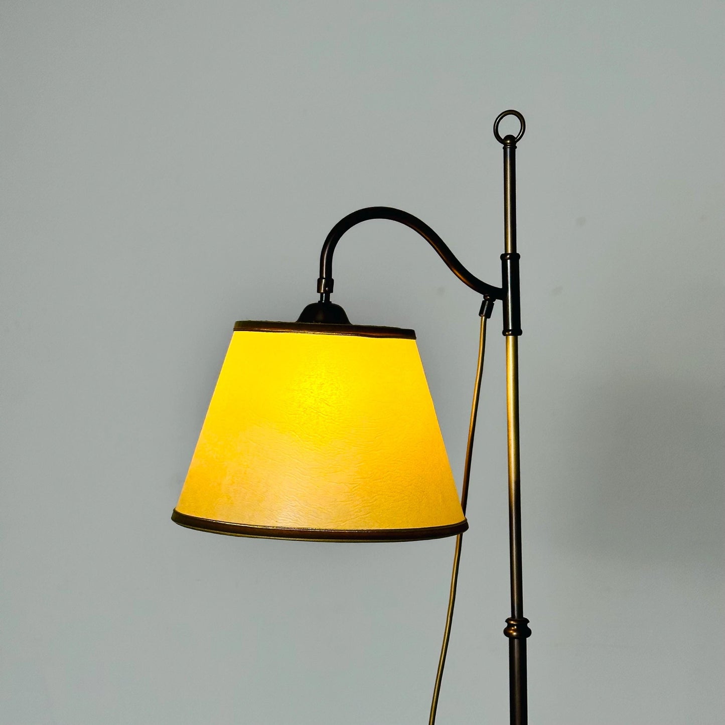 mid century adjustable Brass Column Floor Lamp, Italy 1930s