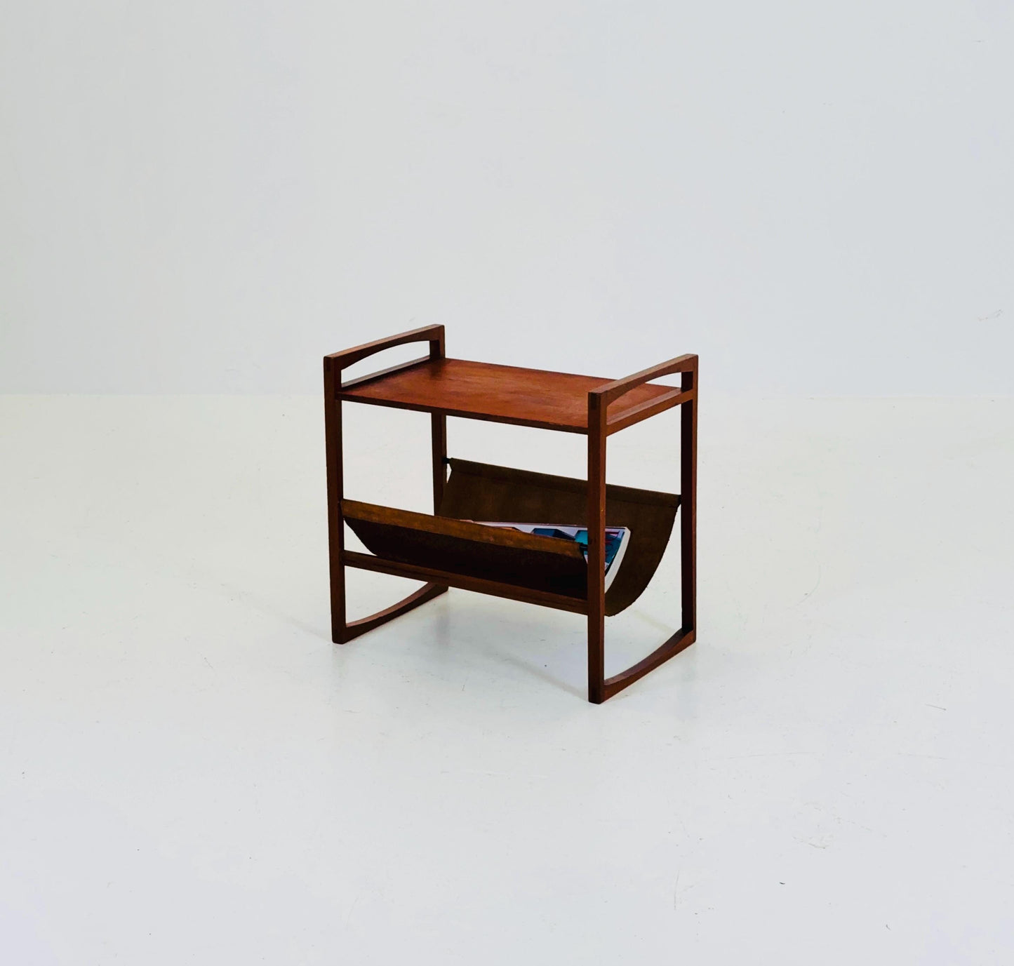 Mid century Danish teak magazine rack - side table by Kai Kristiansen for Sika Mobler, 1960s