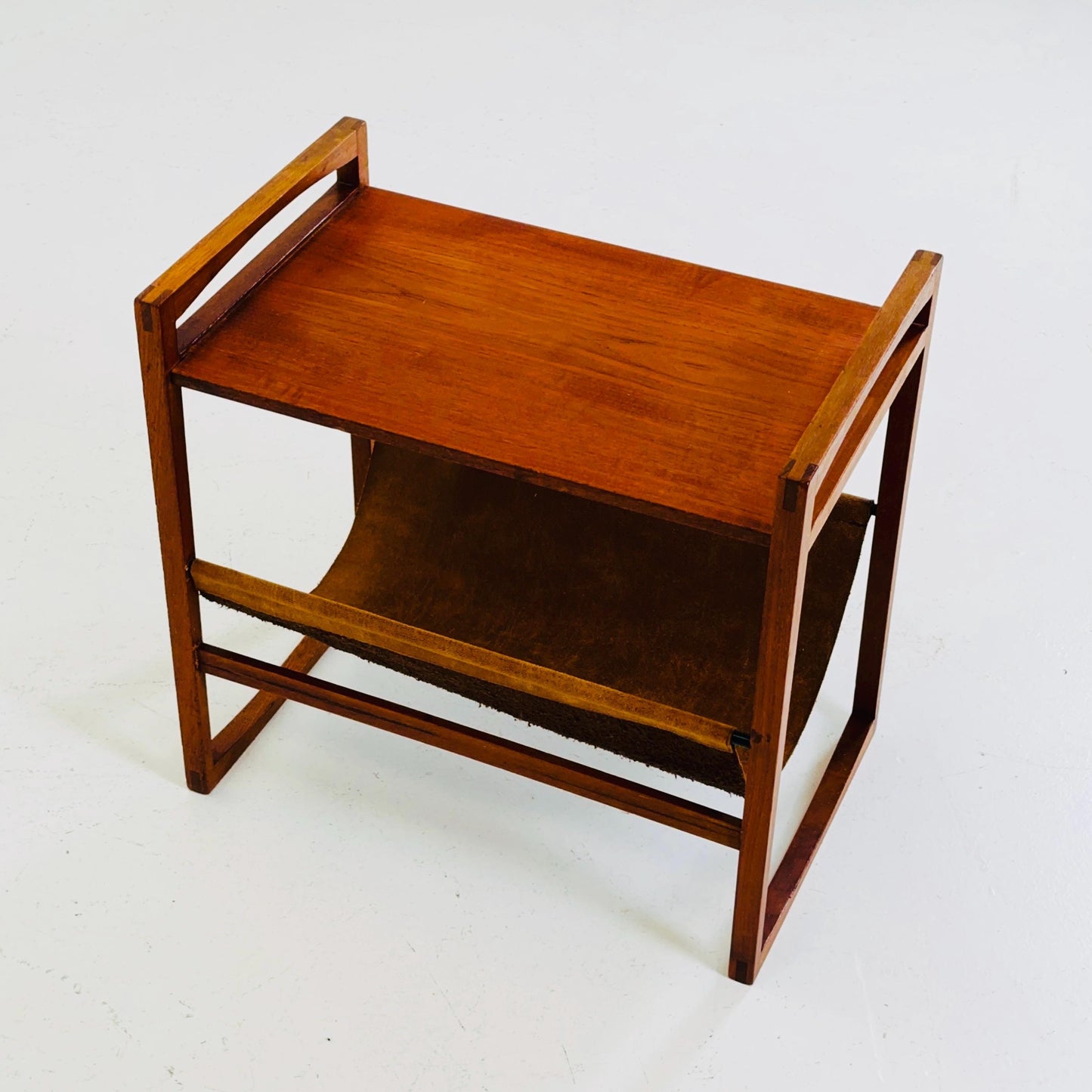 Mid century Danish teak magazine rack - side table by Kai Kristiansen for Sika Mobler, 1960s