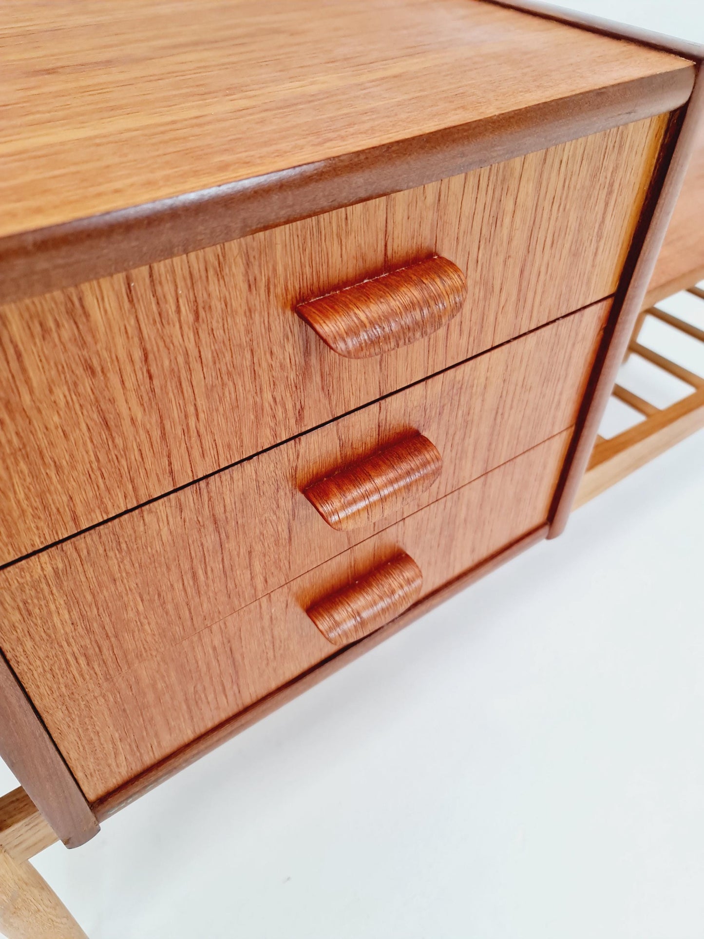 Danish teak & oak telefon table/ hallway table Arne wahl Iversen, 1960s