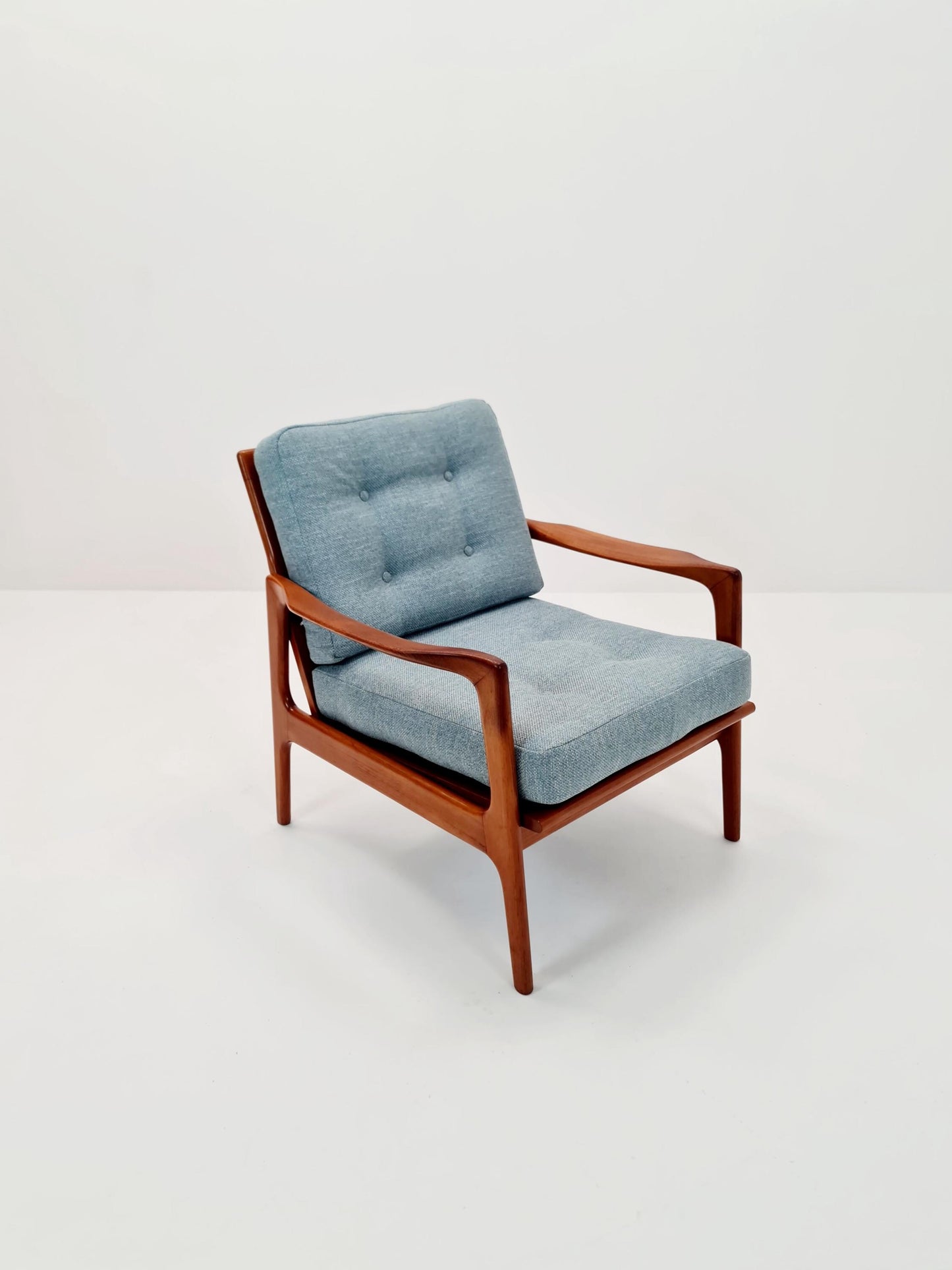 Mid Century Solid teak lounge chair/ Easy chair , 1960s