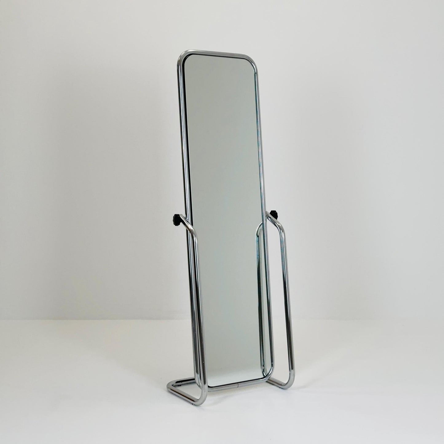 Mid century Double-Sided Chromed Steel Psyche Mirror, 1970s
