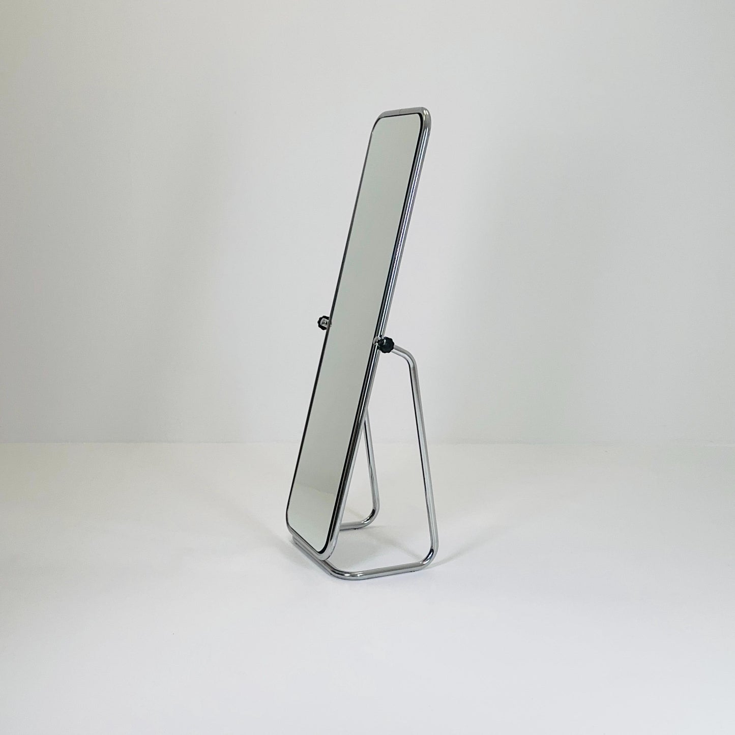 Mid century Double-Sided Chromed Steel Psyche Mirror, 1970s