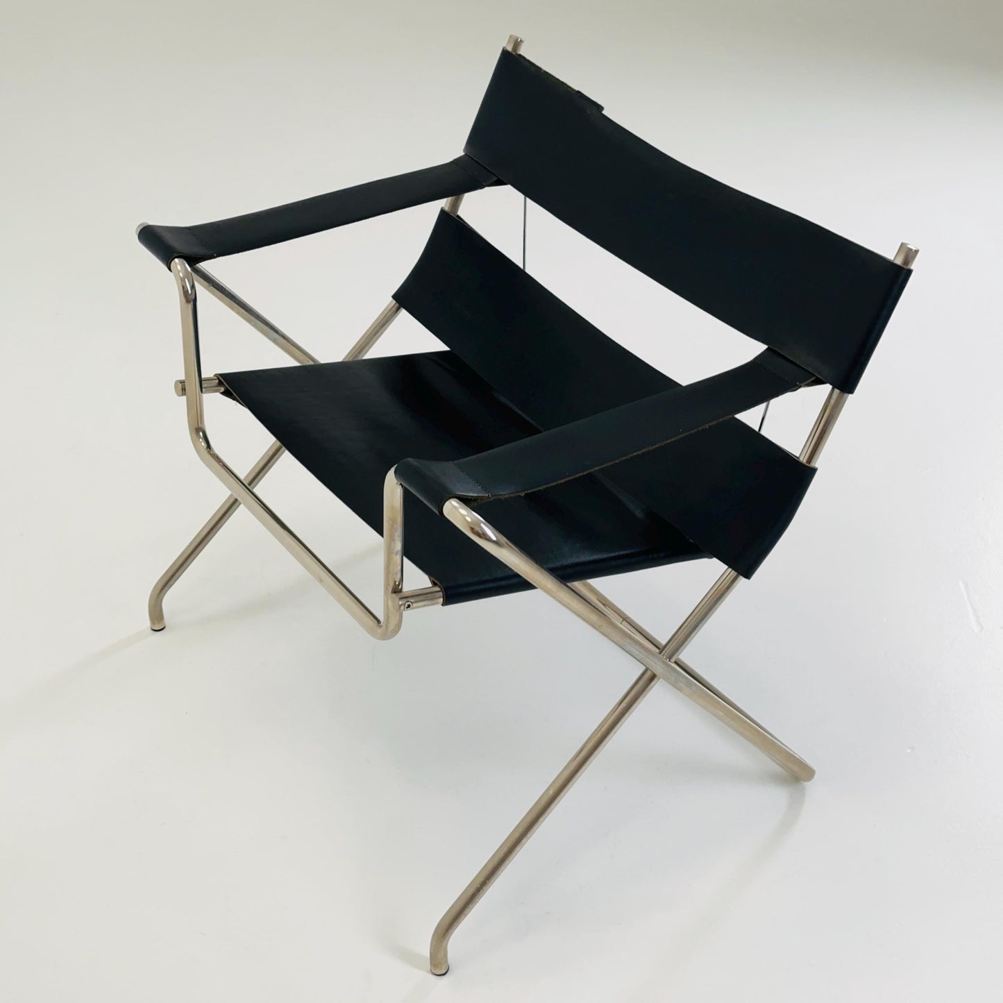 Mid century Folding Bauhaus D4 leather armchair by Marcel Breuer for Tecta, 1960s