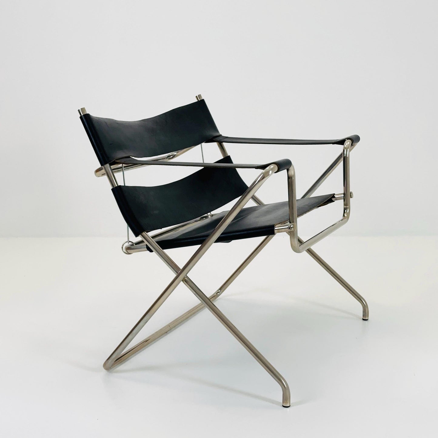 Mid century Folding Bauhaus D4 leather armchair by Marcel Breuer for Tecta, 1960s