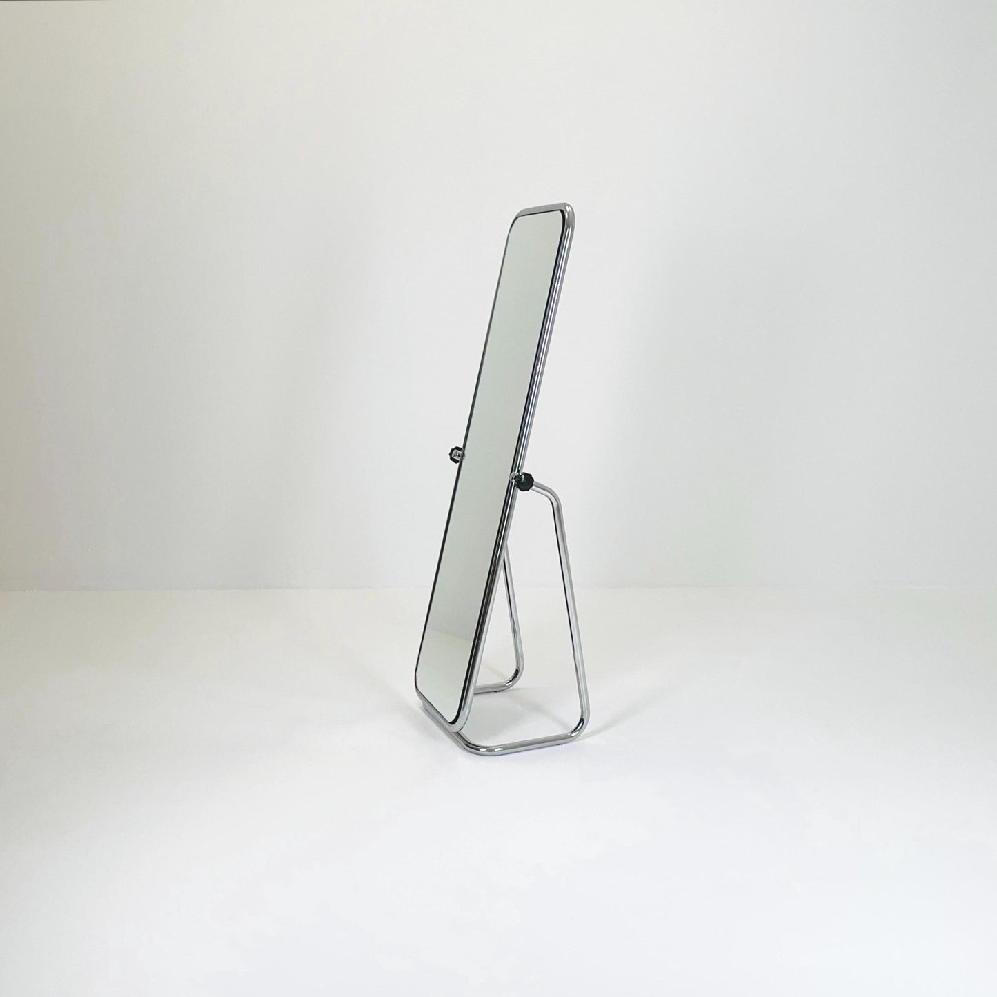 Mid century Double-Sided Chromed Steel Psyche Mirror, 1970s