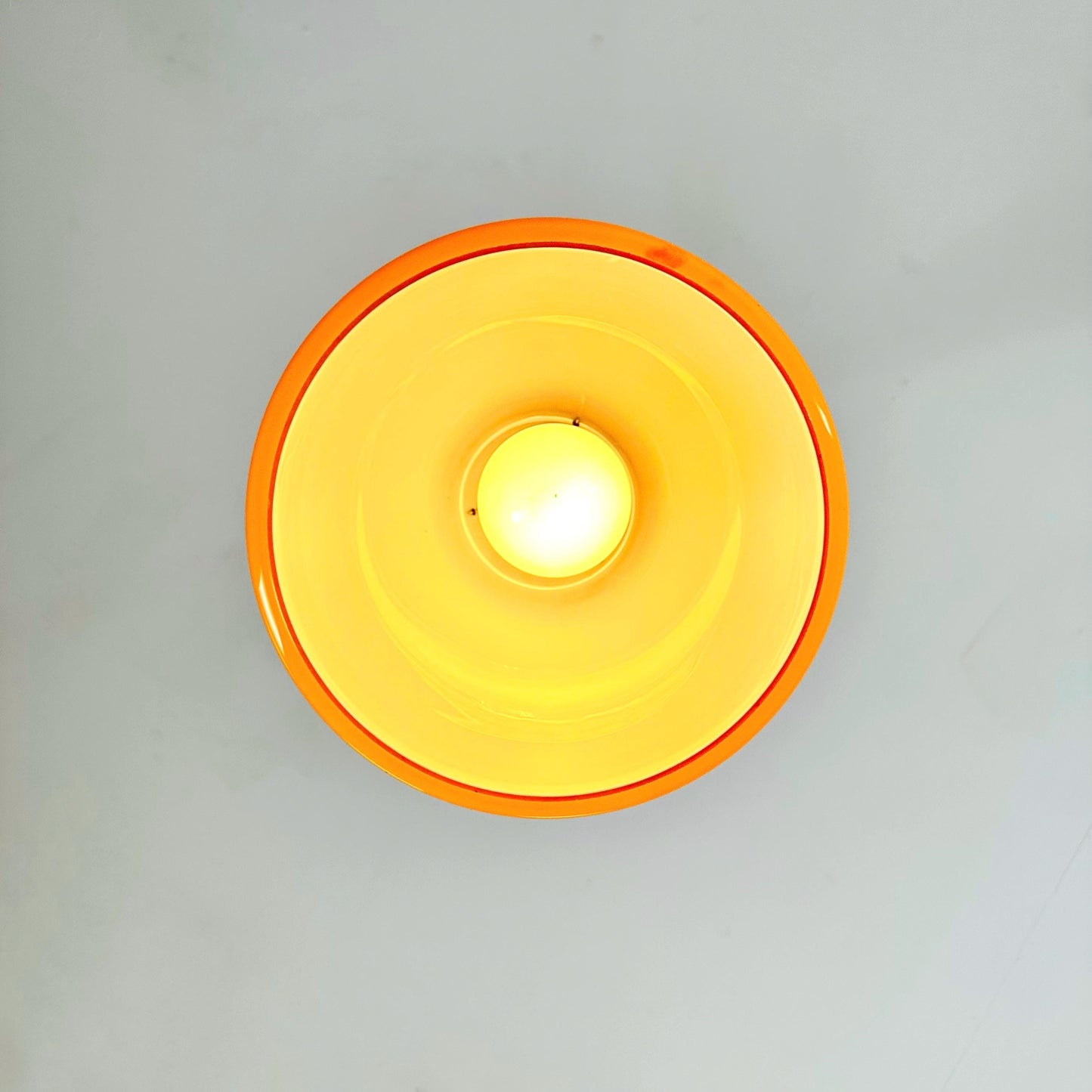 Mid century , Glashütte “Limburg” Pendant Lamp in Orange Glass - Model 1486 ,1970s