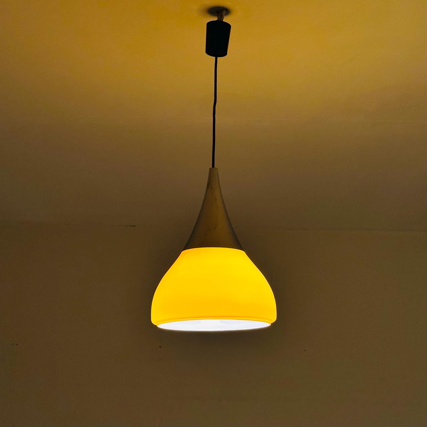 Mid century , Glashütte “Limburg” Pendant Lamp in Orange Glass - Model 1486 ,1970s