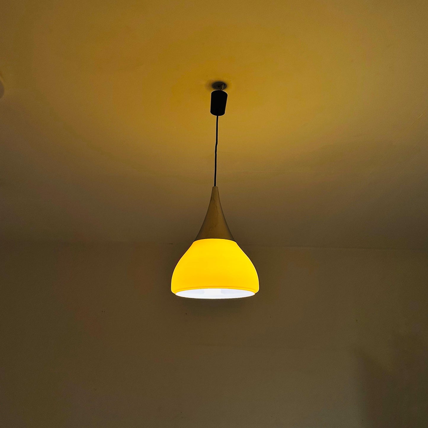 Mid century , Glashütte “Limburg” Pendant Lamp in Orange Glass - Model 1486 ,1970s
