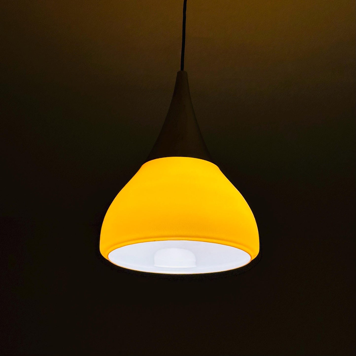 Mid century , Glashütte “Limburg” Pendant Lamp in Orange Glass - Model 1486 ,1970s
