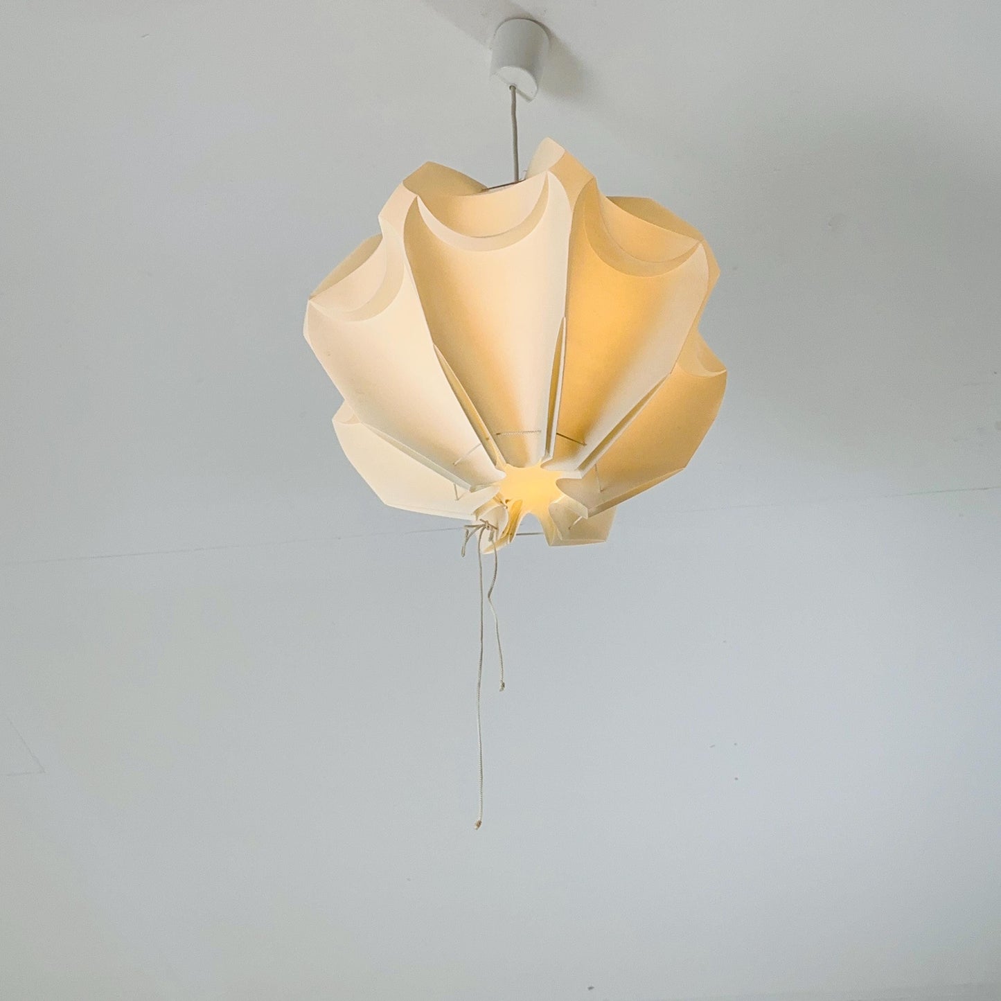 Mid century modern Geometric plastic ,sculptural Pendant Lamp, 1970s