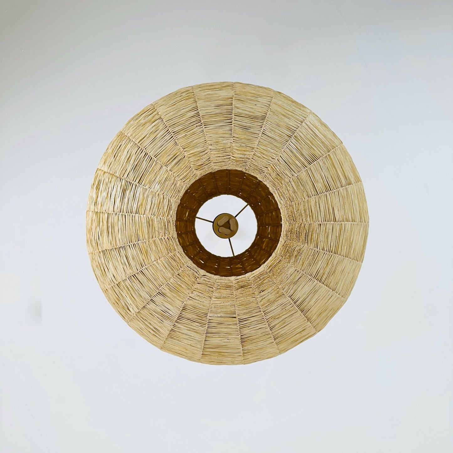 Cocoon Raffia Ball Lamp, Large Mid-Century Natural Fiber Pendant Light” Vintage 1970s