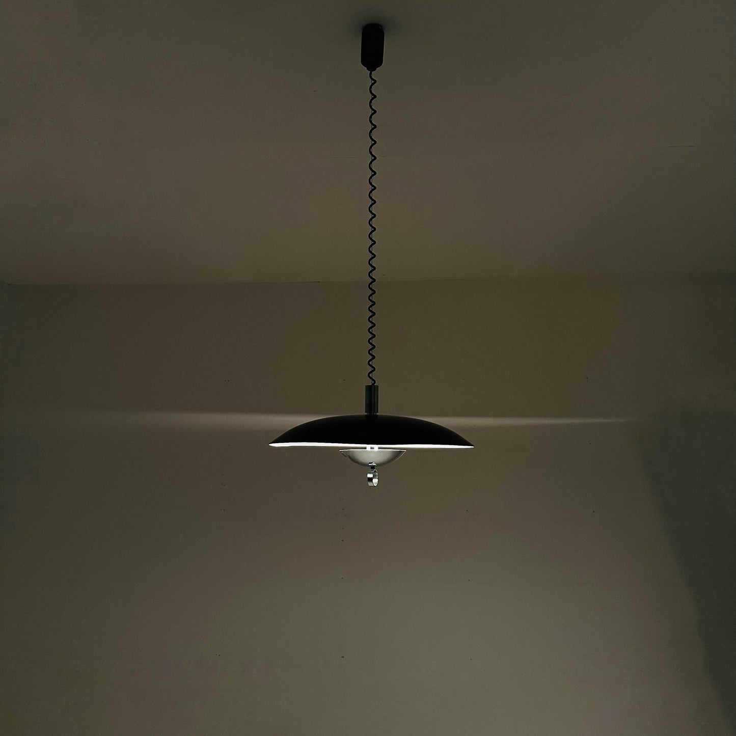 Mid century black chrome hanging lamp by Hillebrand Lighting, 1980s
