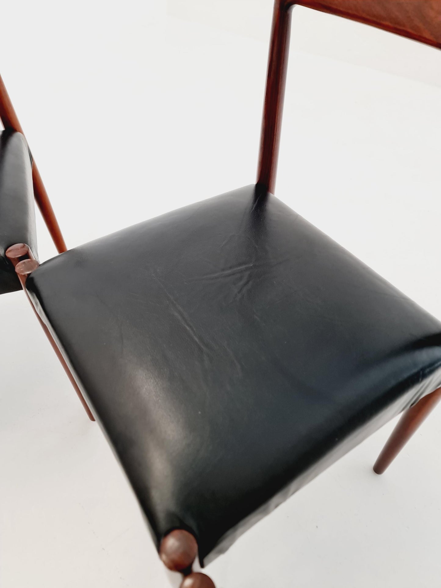 Mid century German rosewood & leather Dining Chair by Lübke, 1960s, set of 6