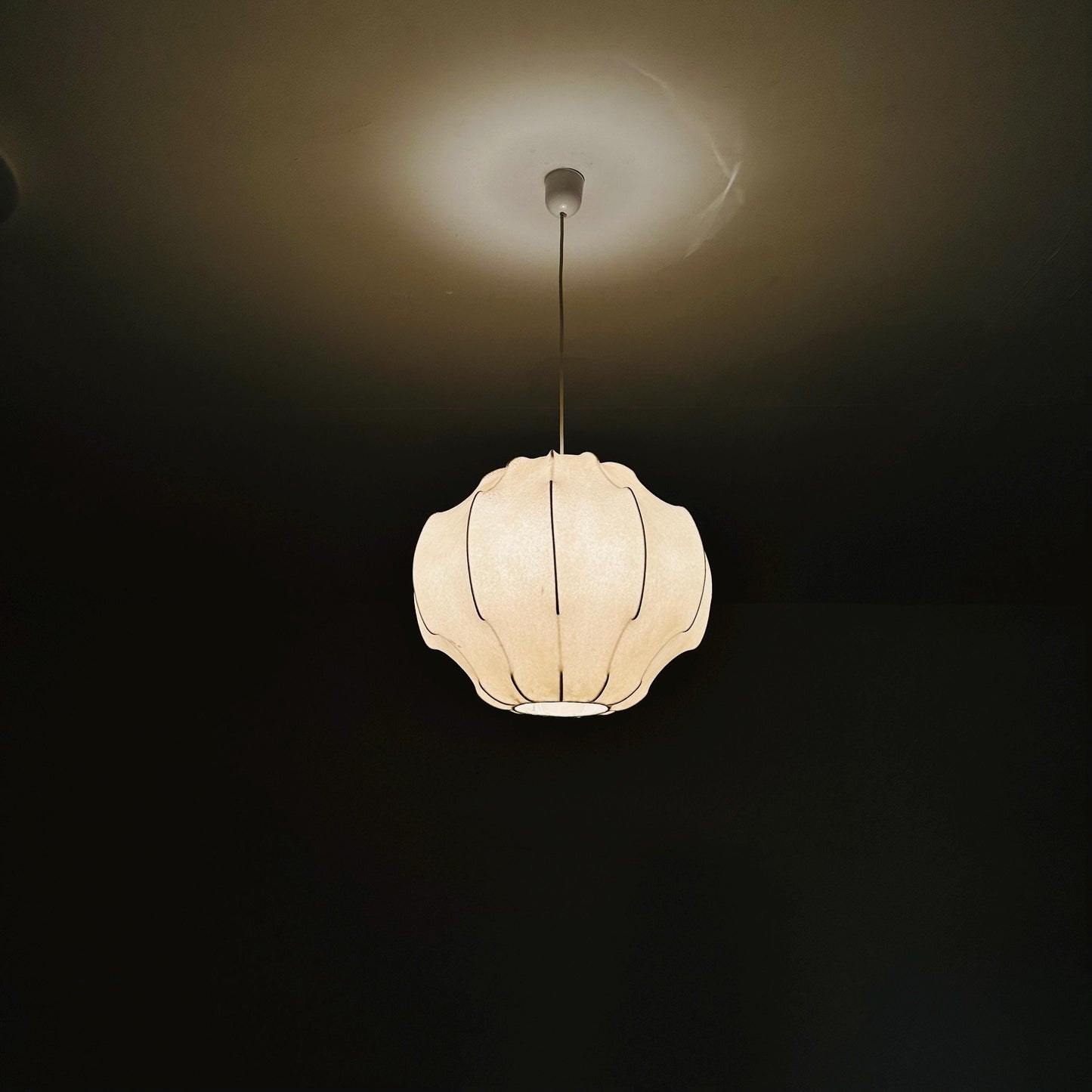Mid century cocoon pendant lamp in the style of Achille Castiglioni , 1960s