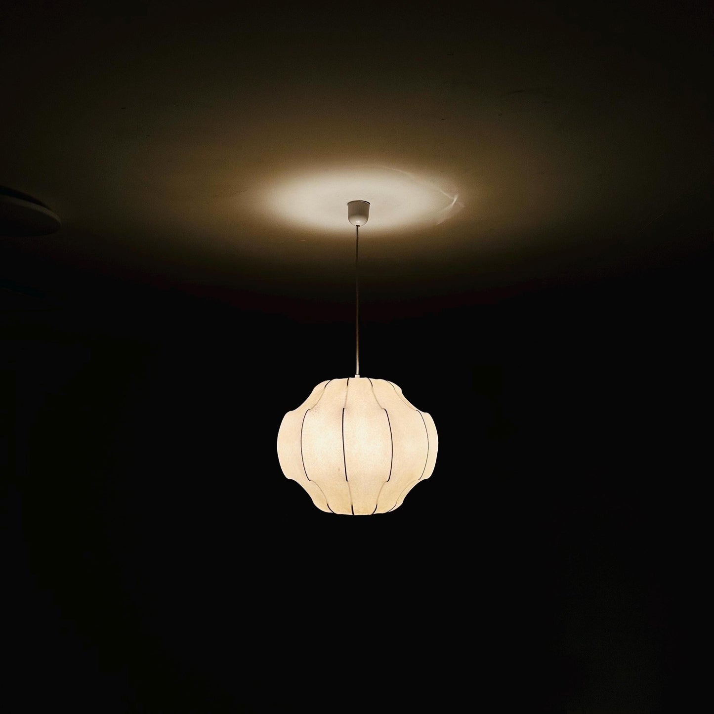 Mid century cocoon pendant lamp in the style of Achille Castiglioni , 1960s