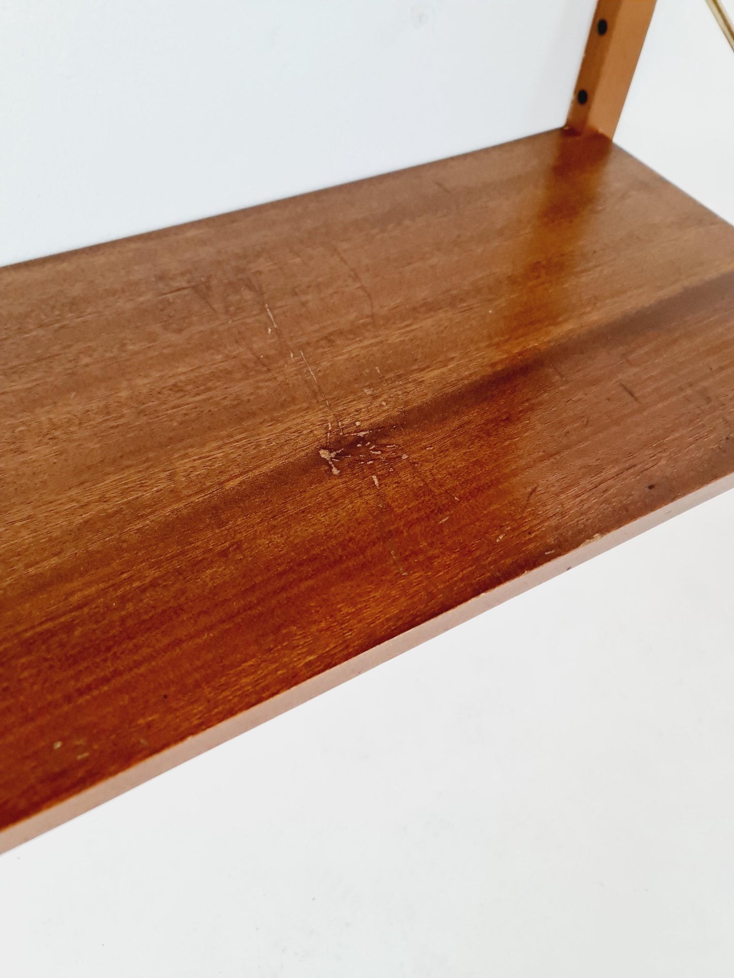 Midcentury Danish walnut Wall-Mounted Shelving Unit, by Royal for Poul Cadovius, 1960s