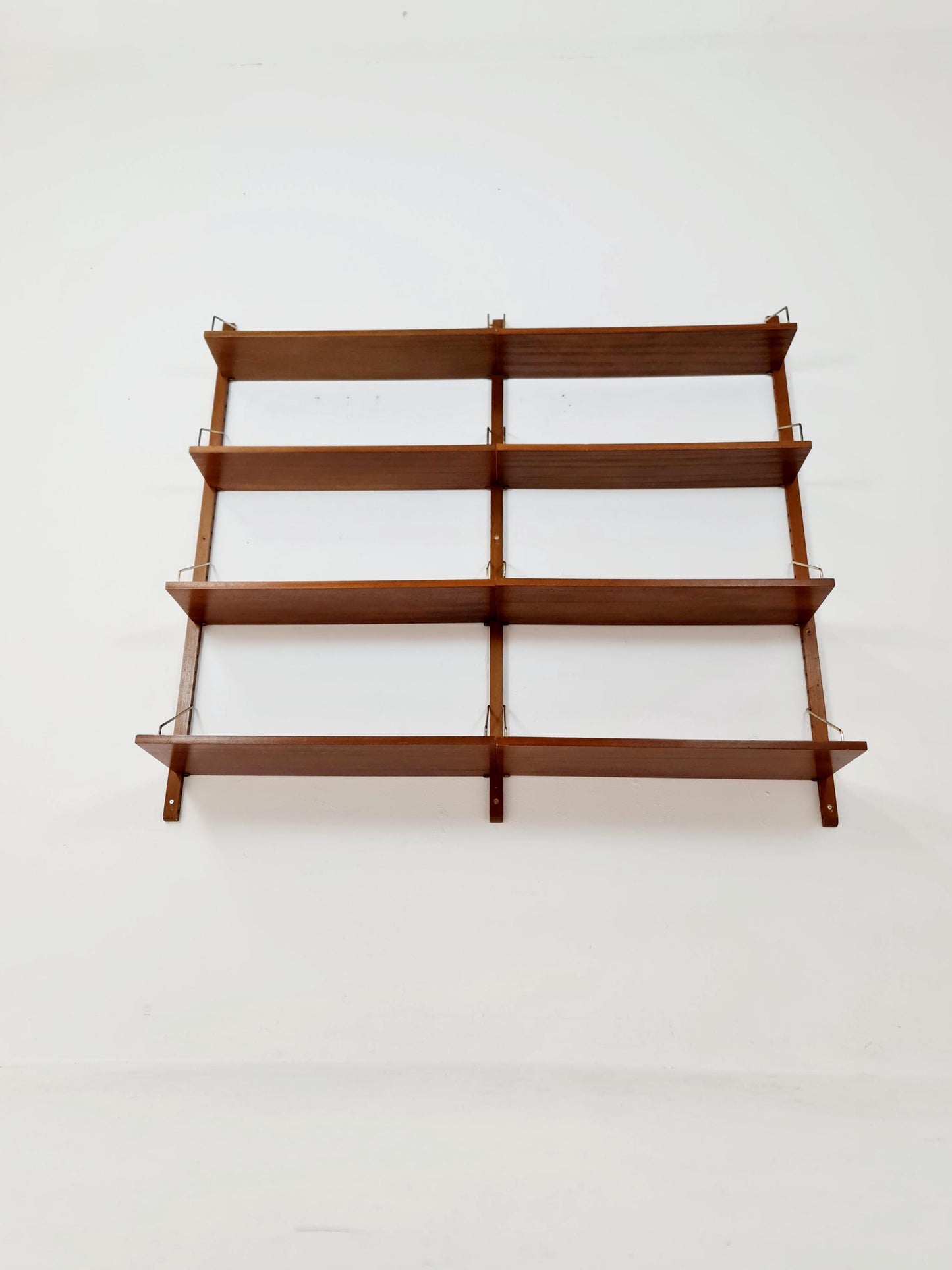 Midcentury Danish walnut Wall-Mounted Shelving Unit, by Royal for Poul Cadovius, 1960s