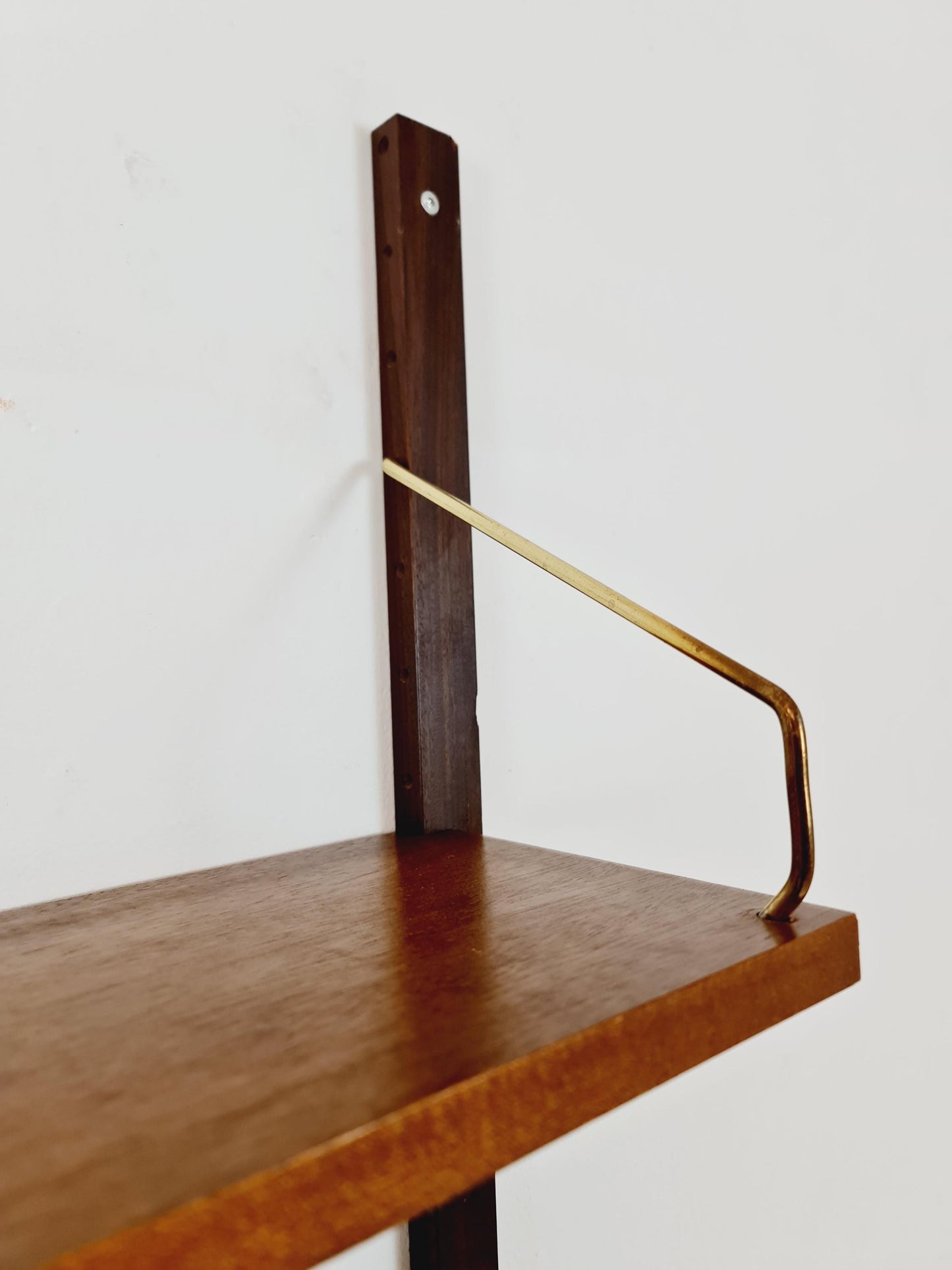 Midcentury Danish walnut Wall-Mounted Shelving Unit, by Royal for Poul Cadovius, 1960s