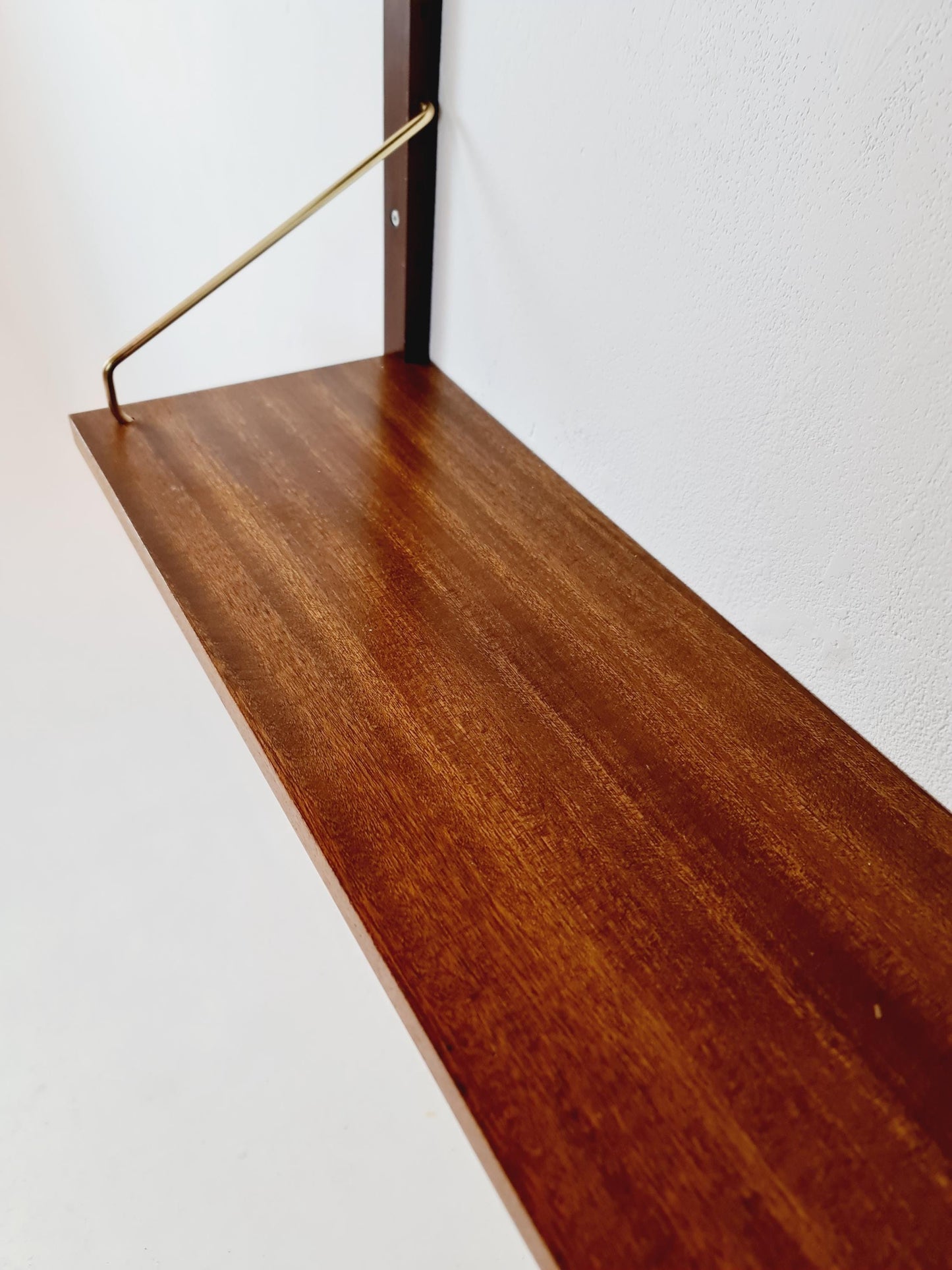 Midcentury Danish walnut Wall-Mounted Shelving Unit, by Royal for Poul Cadovius, 1960s