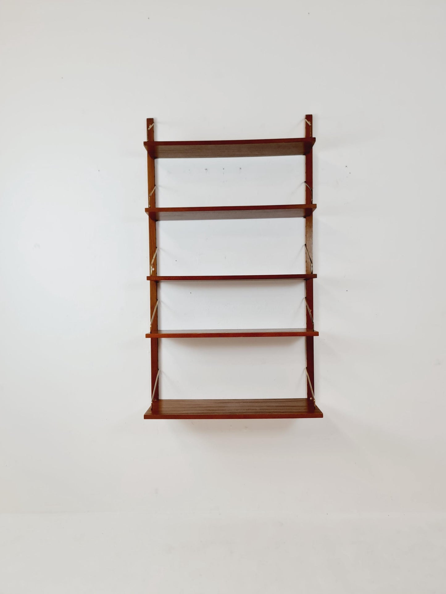 Midcentury Danish walnut Wall-Mounted Shelving Unit, by Royal for Poul Cadovius, 1960s