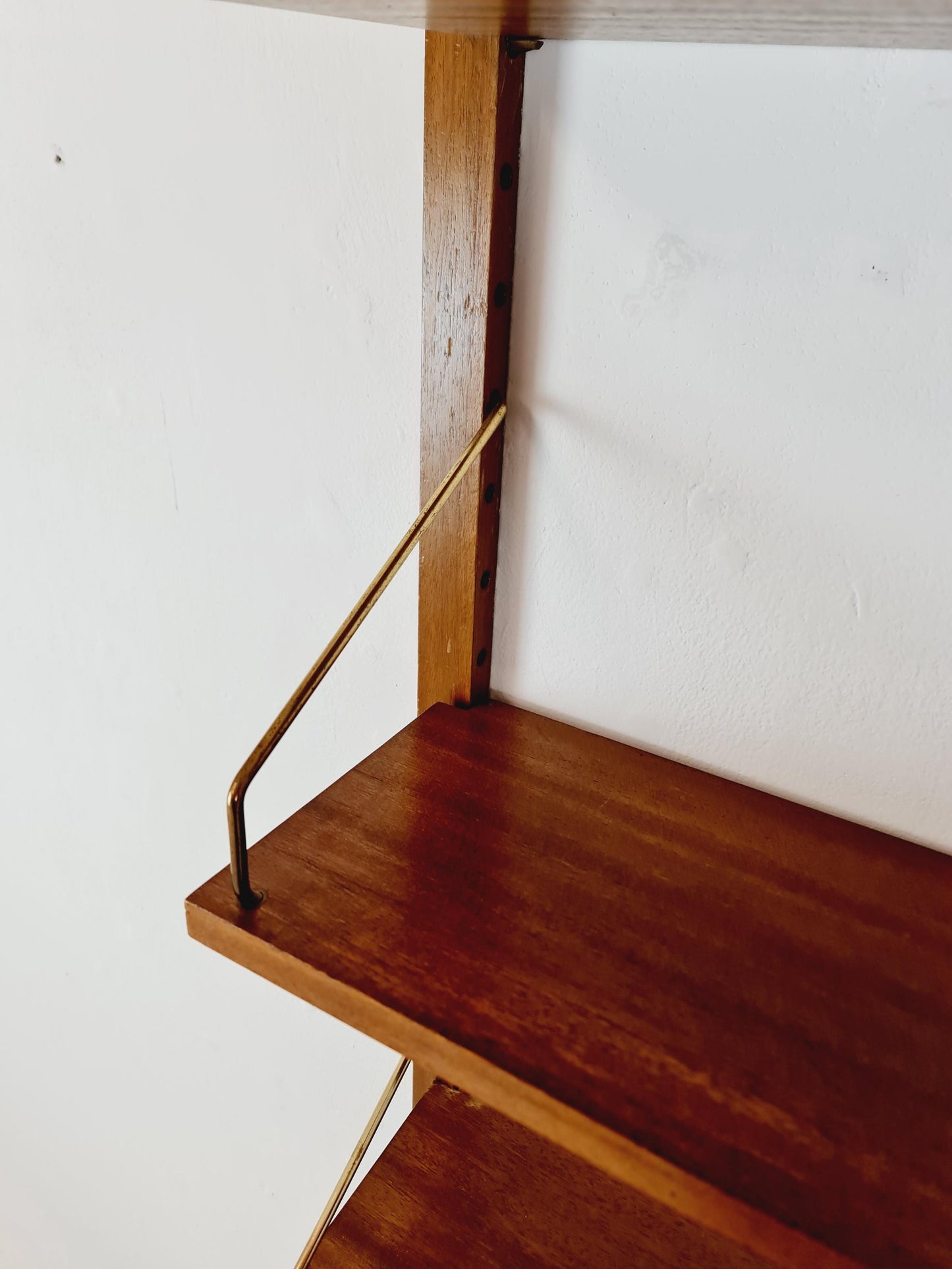 Midcentury Danish walnut Wall-Mounted Shelving Unit, by Royal for Poul Cadovius, 1960s
