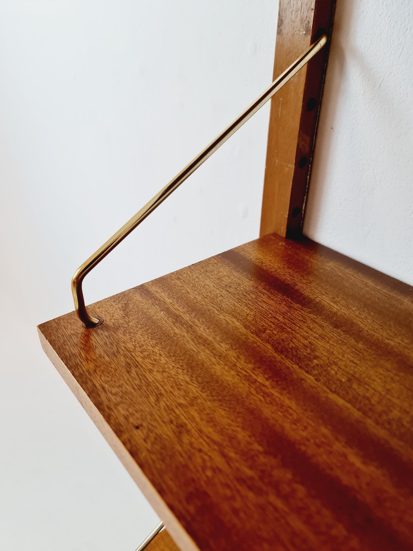 Midcentury Danish walnut Wall-Mounted Shelving Unit, by Royal for Poul Cadovius, 1960s