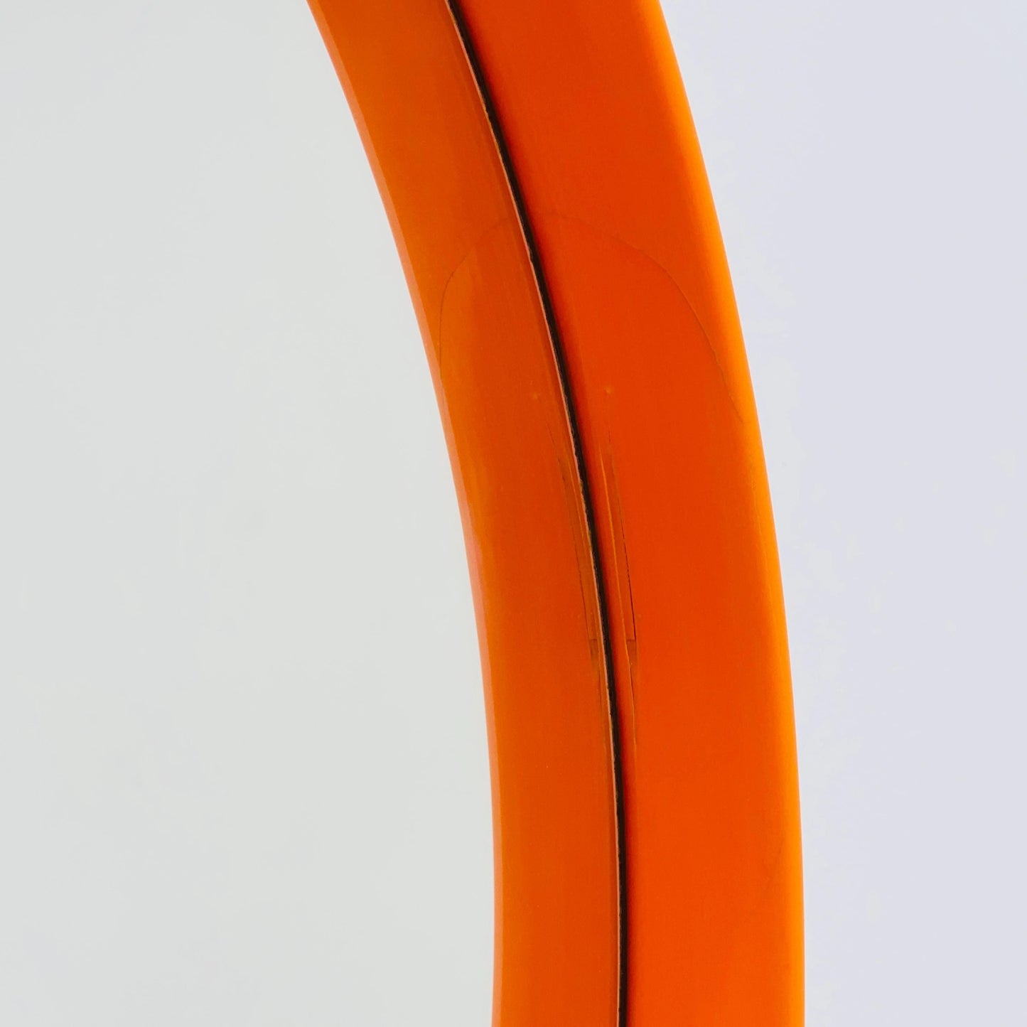 Space Age \Mid-Century Orange Round Mirrror, 1970s Germany