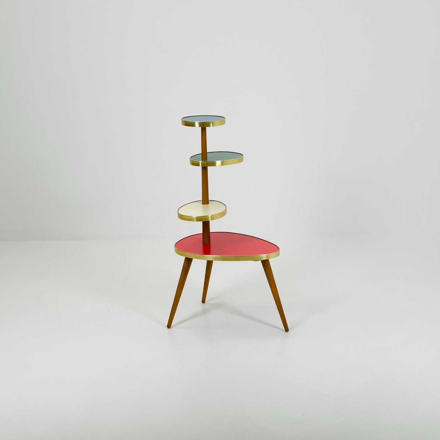 BIG German Plant Stand, Colorful Vintage Mid-Century Minimalist Indoor Plant Stand Side Table Retro flower table 1950s