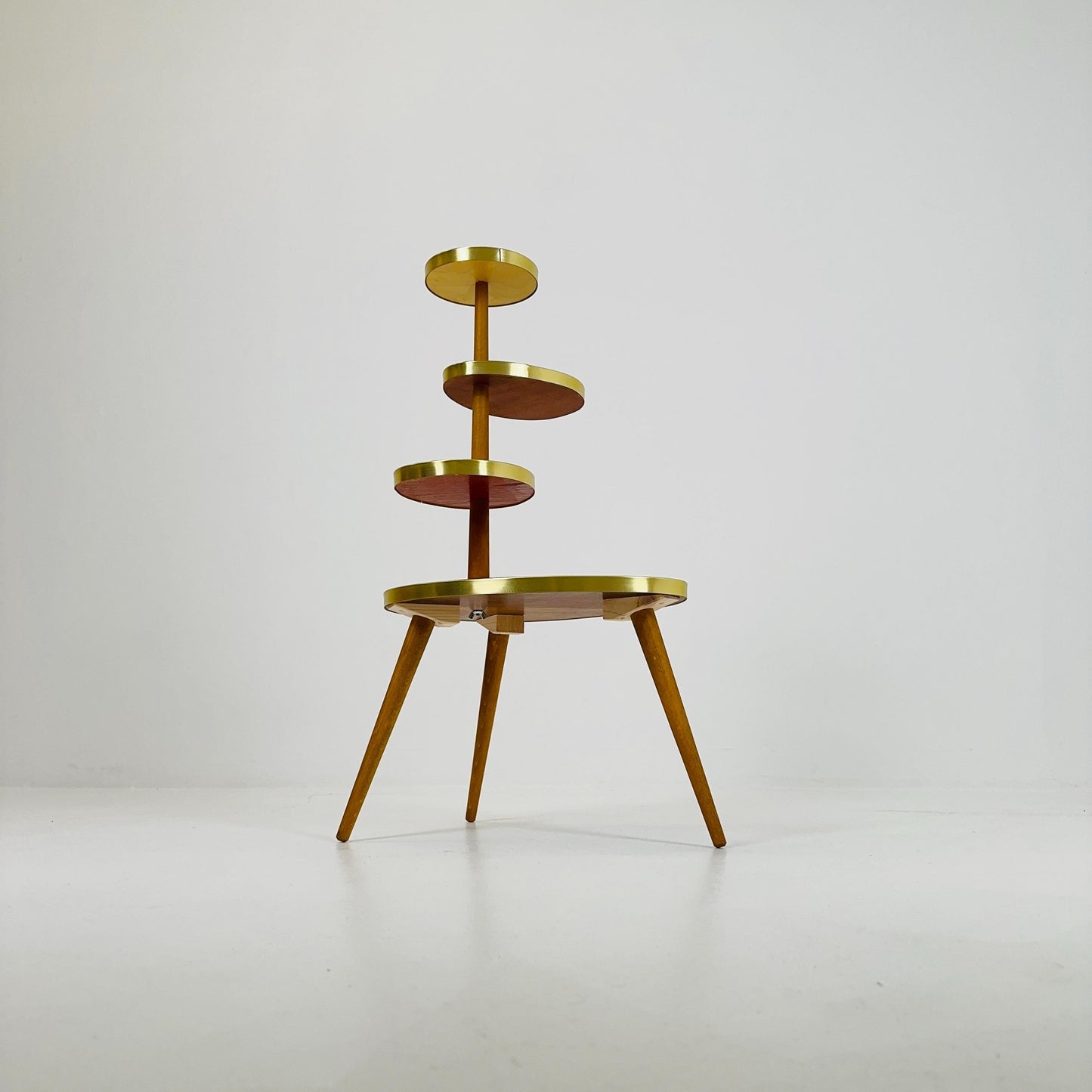 BIG German Plant Stand, Colorful Vintage Mid-Century Minimalist Indoor Plant Stand Side Table Retro flower table 1950s