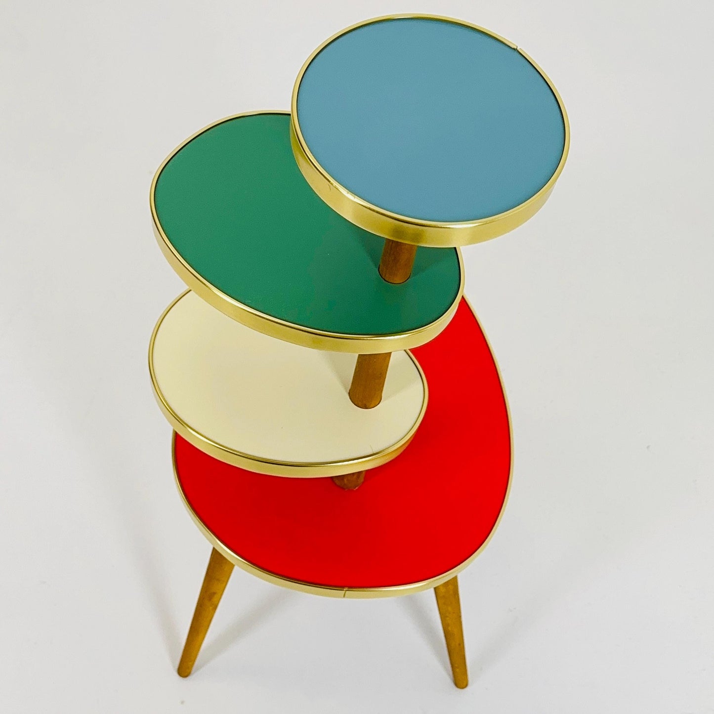 BIG German Plant Stand, Colorful Vintage Mid-Century Minimalist Indoor Plant Stand Side Table Retro flower table 1950s