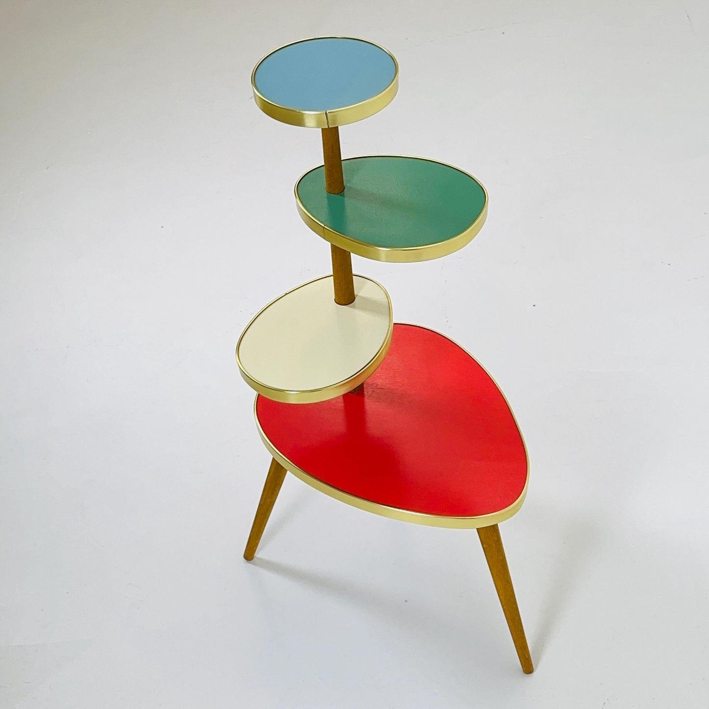BIG German Plant Stand, Colorful Vintage Mid-Century Minimalist Indoor Plant Stand Side Table Retro flower table 1950s
