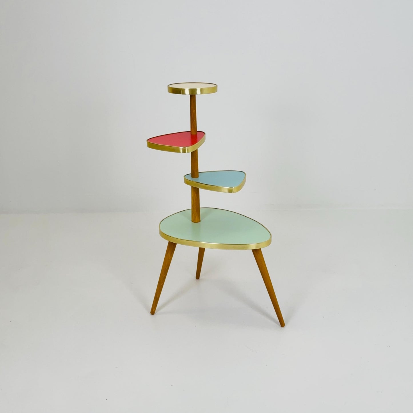 BIG German Plant Stand, Colorful Vintage Mid-Century Minimalist Indoor Plant Stand Side Table Retro flower table