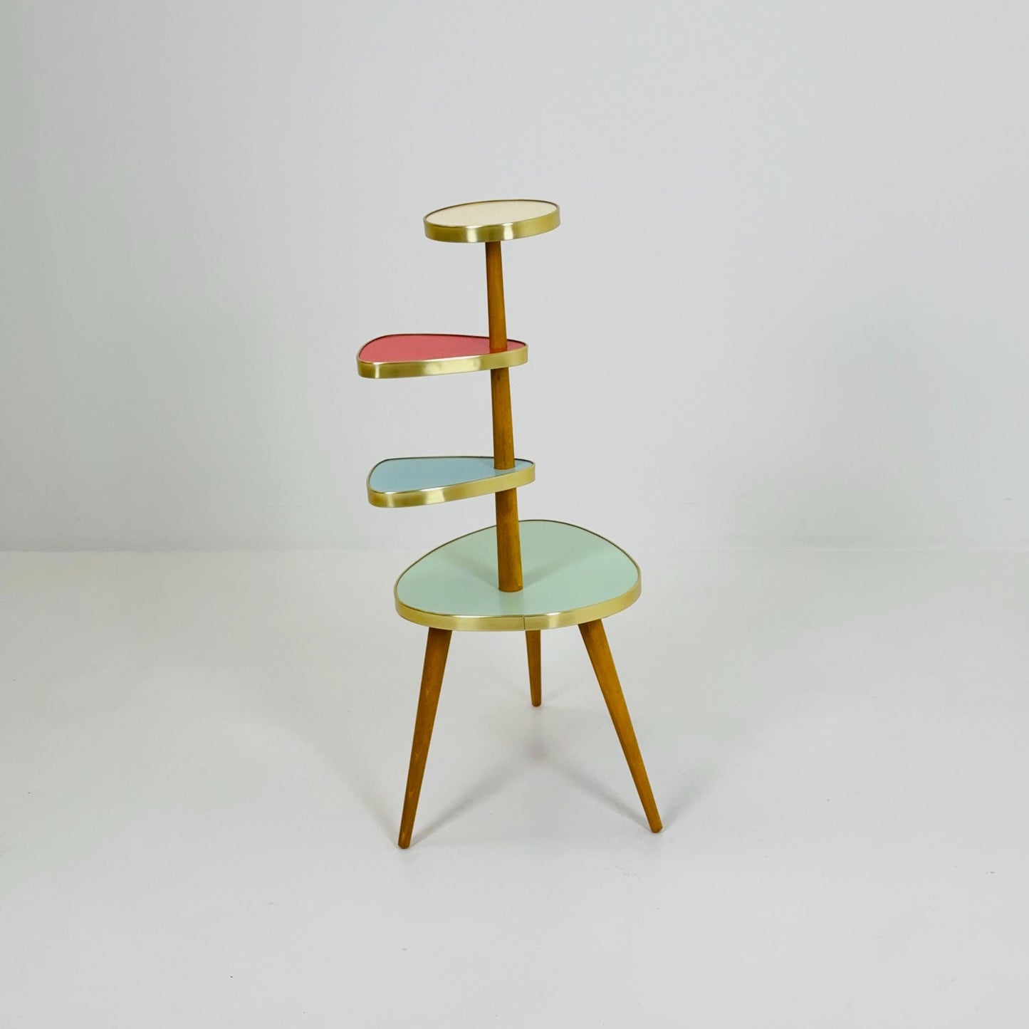 BIG German Plant Stand, Colorful Vintage Mid-Century Minimalist Indoor Plant Stand Side Table Retro flower table