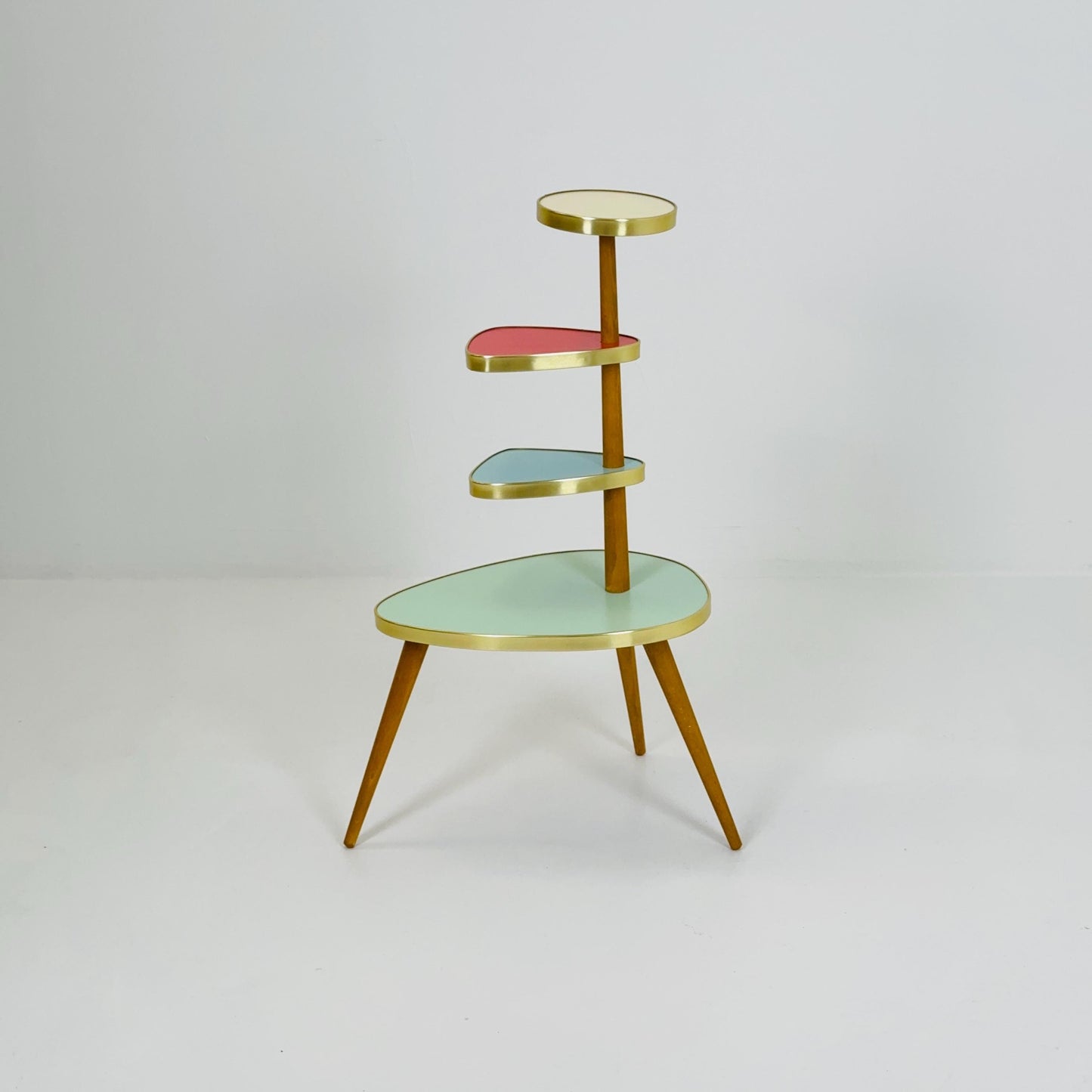 BIG German Plant Stand, Colorful Vintage Mid-Century Minimalist Indoor Plant Stand Side Table Retro flower table