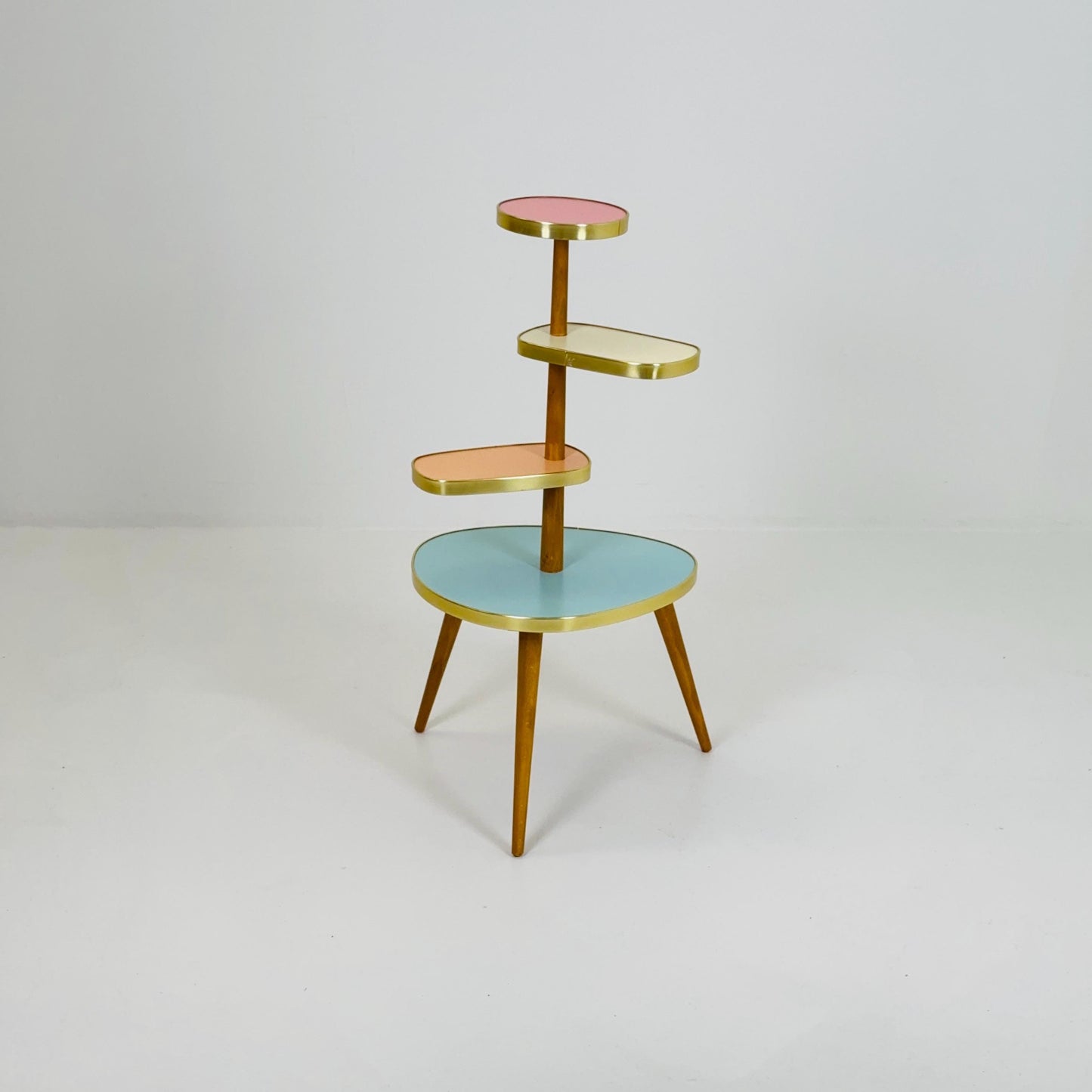 BIG German Plant Stand, Colorful Vintage Mid-Century Minimalist Indoor Plant Stand Side Table Retro flower table