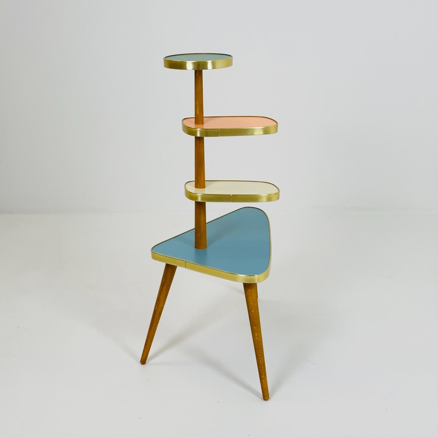 BIG German Plant Stand, Colorful Vintage Mid-Century Minimalist Indoor Plant Stand Side Table Retro flower table