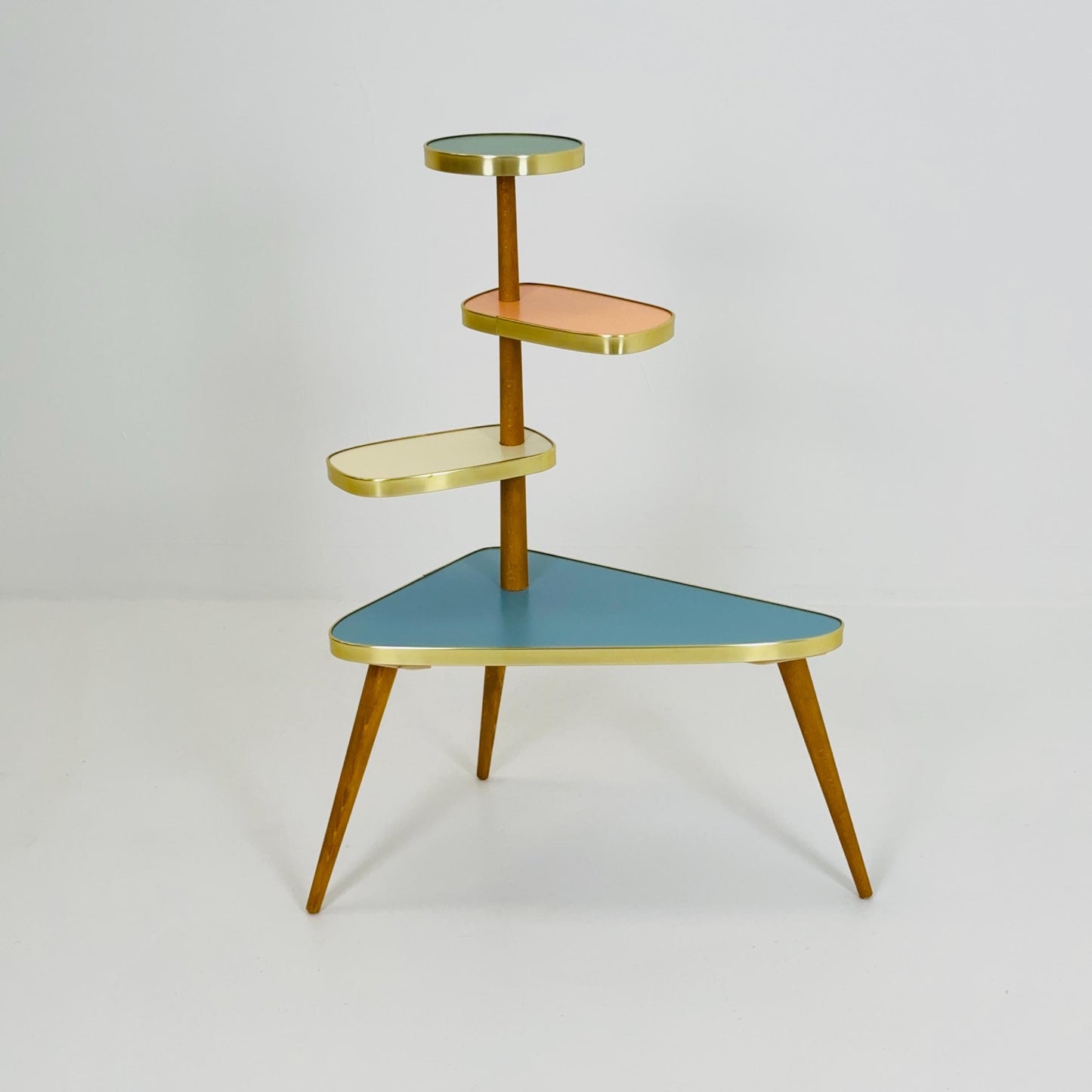 BIG German Plant Stand, Colorful Vintage Mid-Century Minimalist Indoor Plant Stand Side Table Retro flower table
