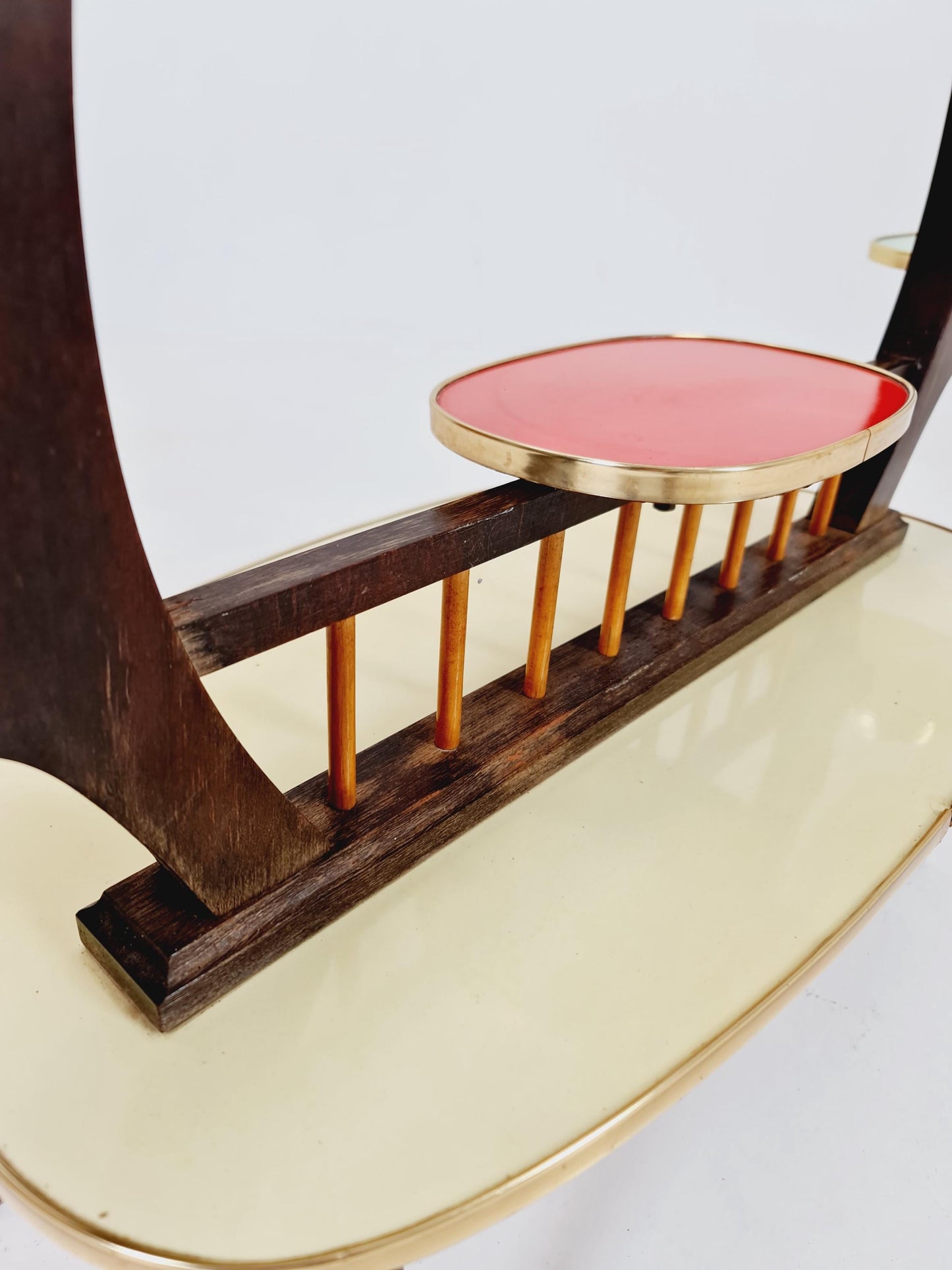 Big 1950s German Plant Stand, Colorful Vintage Mid-Century Minimalist Indoor Plant Stand Side Table Retro flower table