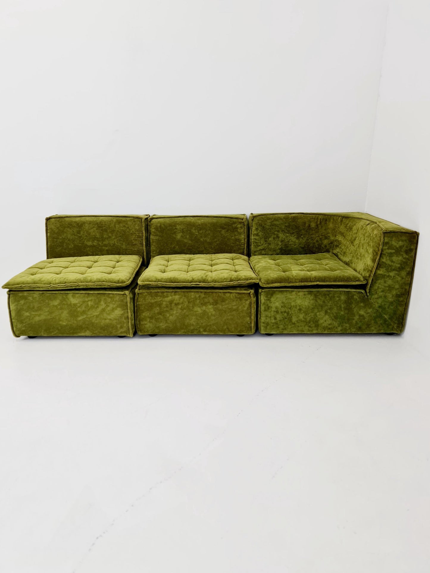 Italian mid century brown modular sofa/couch, 1970s, set of 3