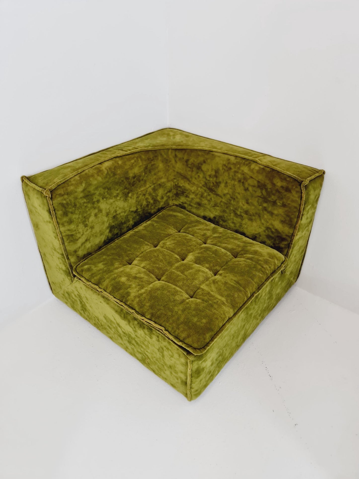 Italian mid century brown modular sofa/couch, 1970s, set of 3