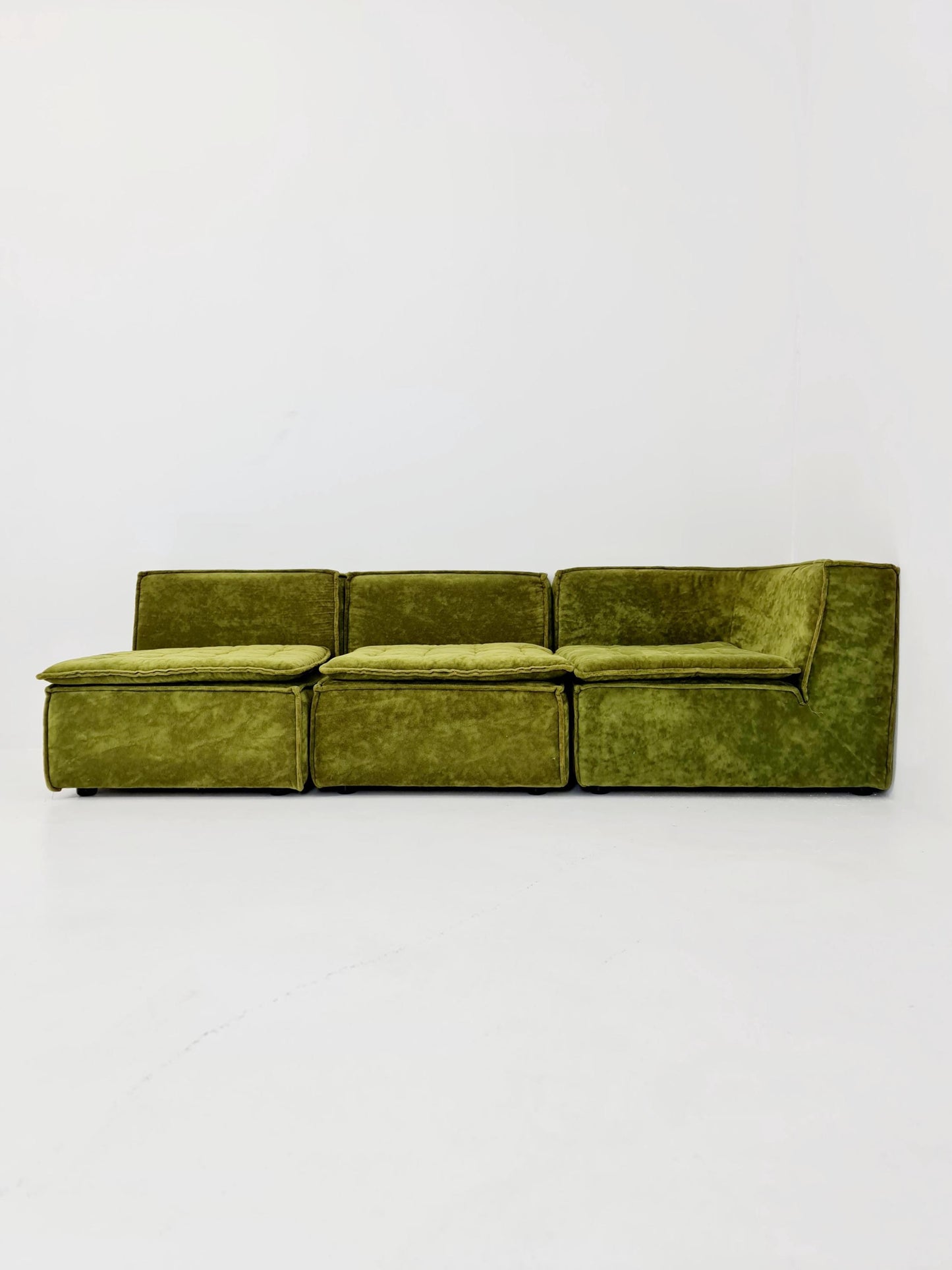 Italian mid century brown modular sofa/couch, 1970s, set of 3
