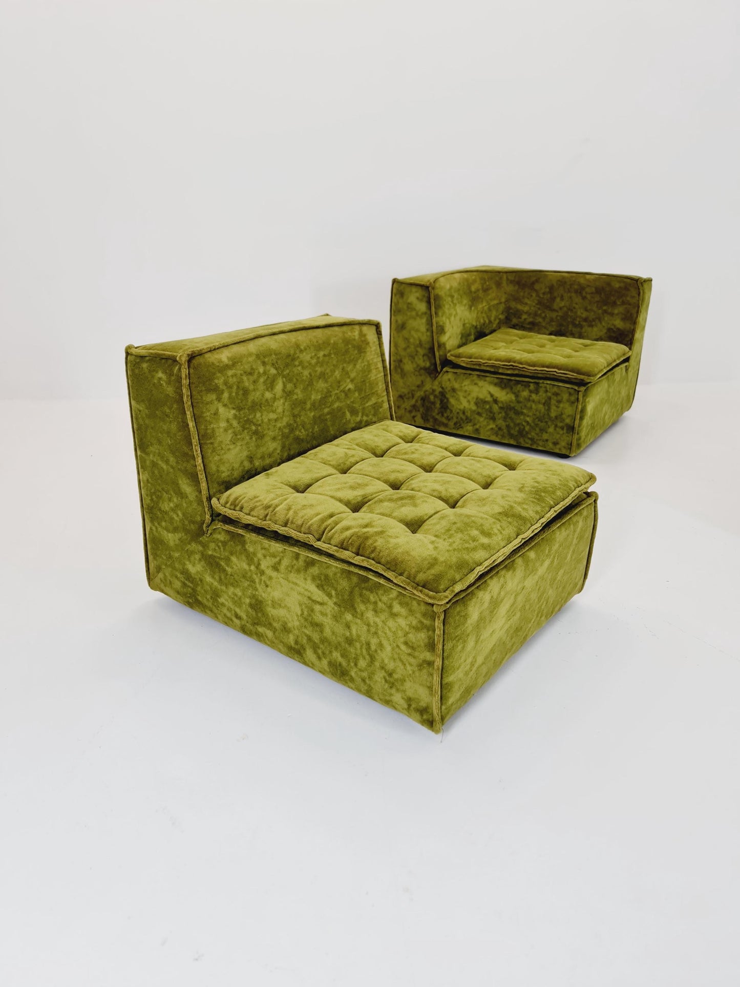 Italian mid century brown modular sofa/couch, 1970s, set of 3