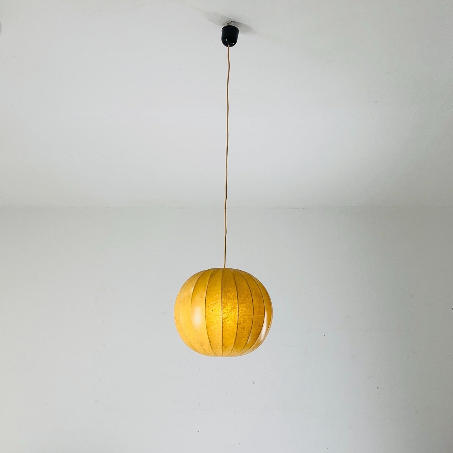 Mid-Century Italian Round Cocoon Pendant Lamp by Achille Castiglioni 1960s