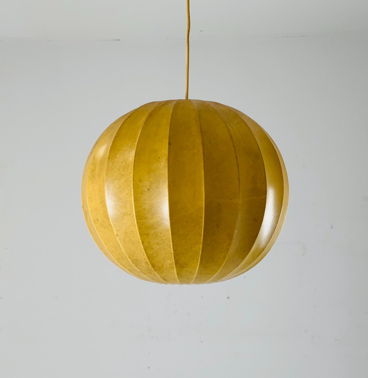 Mid-Century Italian Round Cocoon Pendant Lamp by Achille Castiglioni 1960s