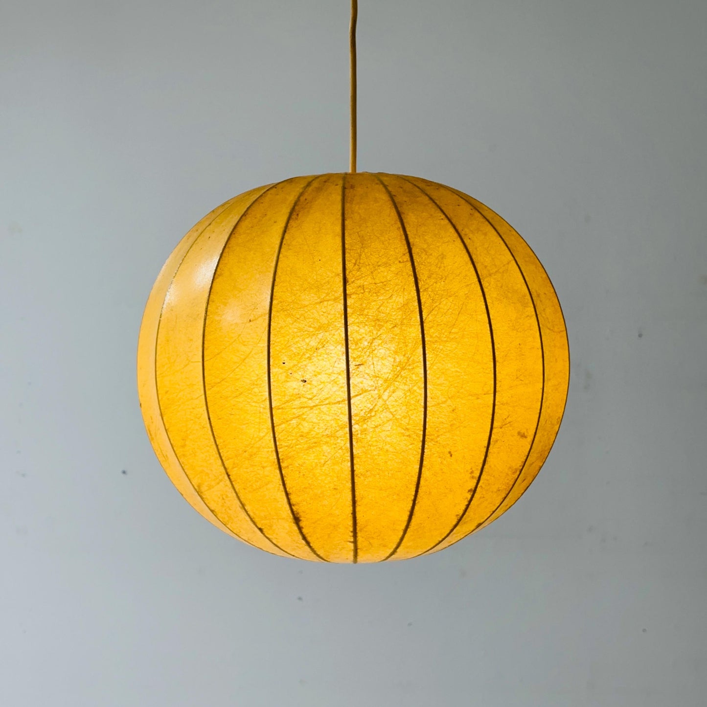Mid-Century Italian Round Cocoon Pendant Lamp by Achille Castiglioni 1960s