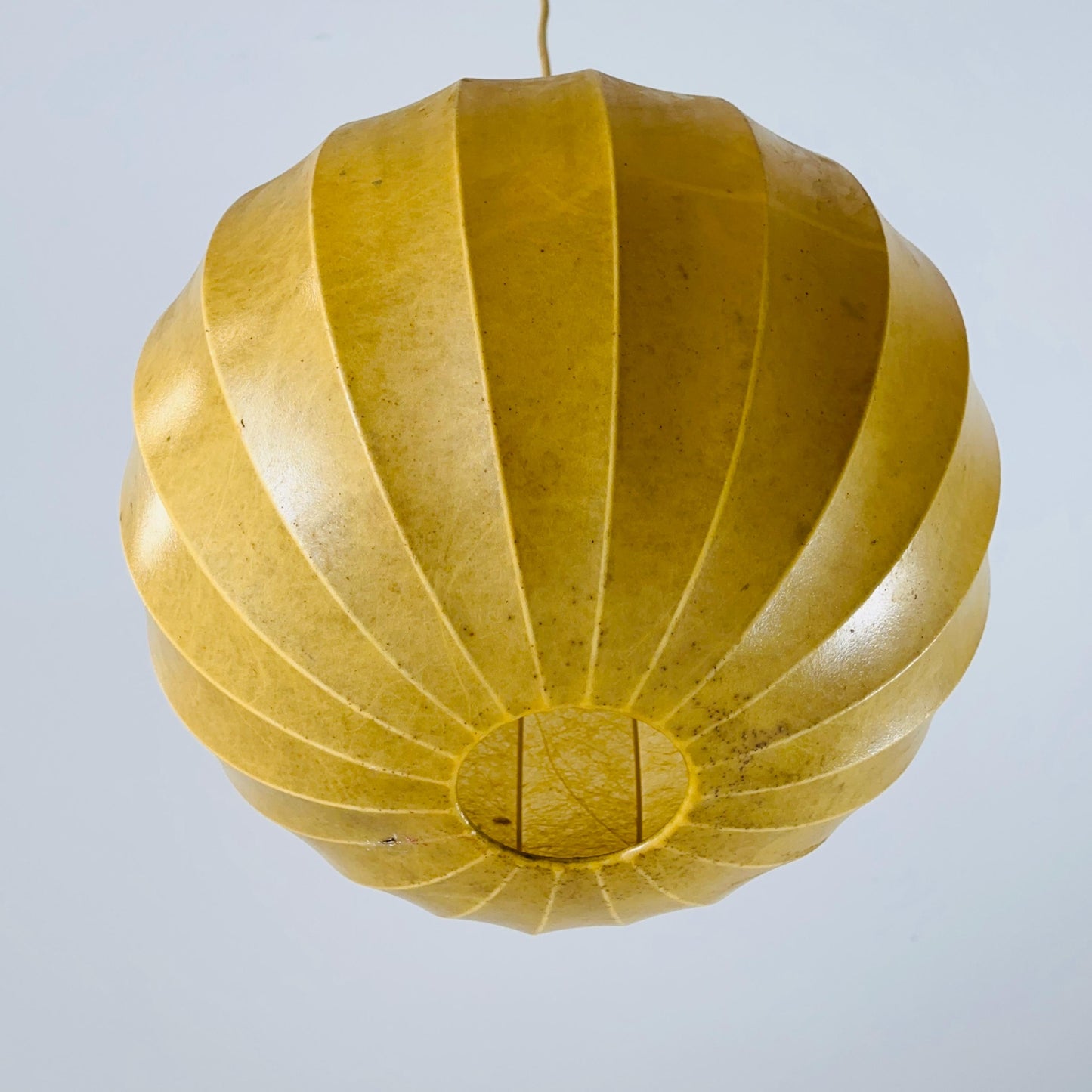 Mid-Century Italian Round Cocoon Pendant Lamp by Achille Castiglioni 1960s