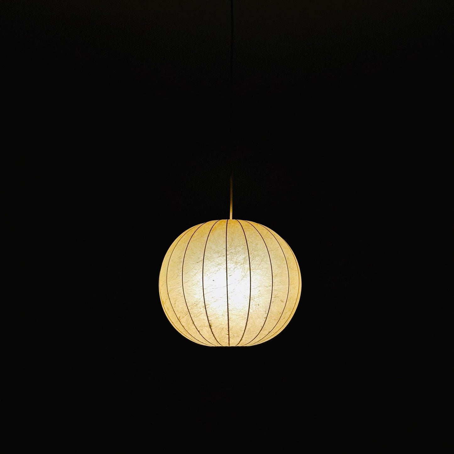 Mid-Century Italian Round Cocoon Pendant Lamp by Achille Castiglioni 1960s