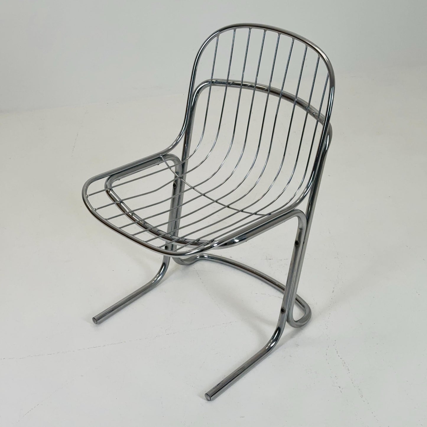 Mid century chrome Dining Chair by Gastone Rinaldi, Italy, 1970s